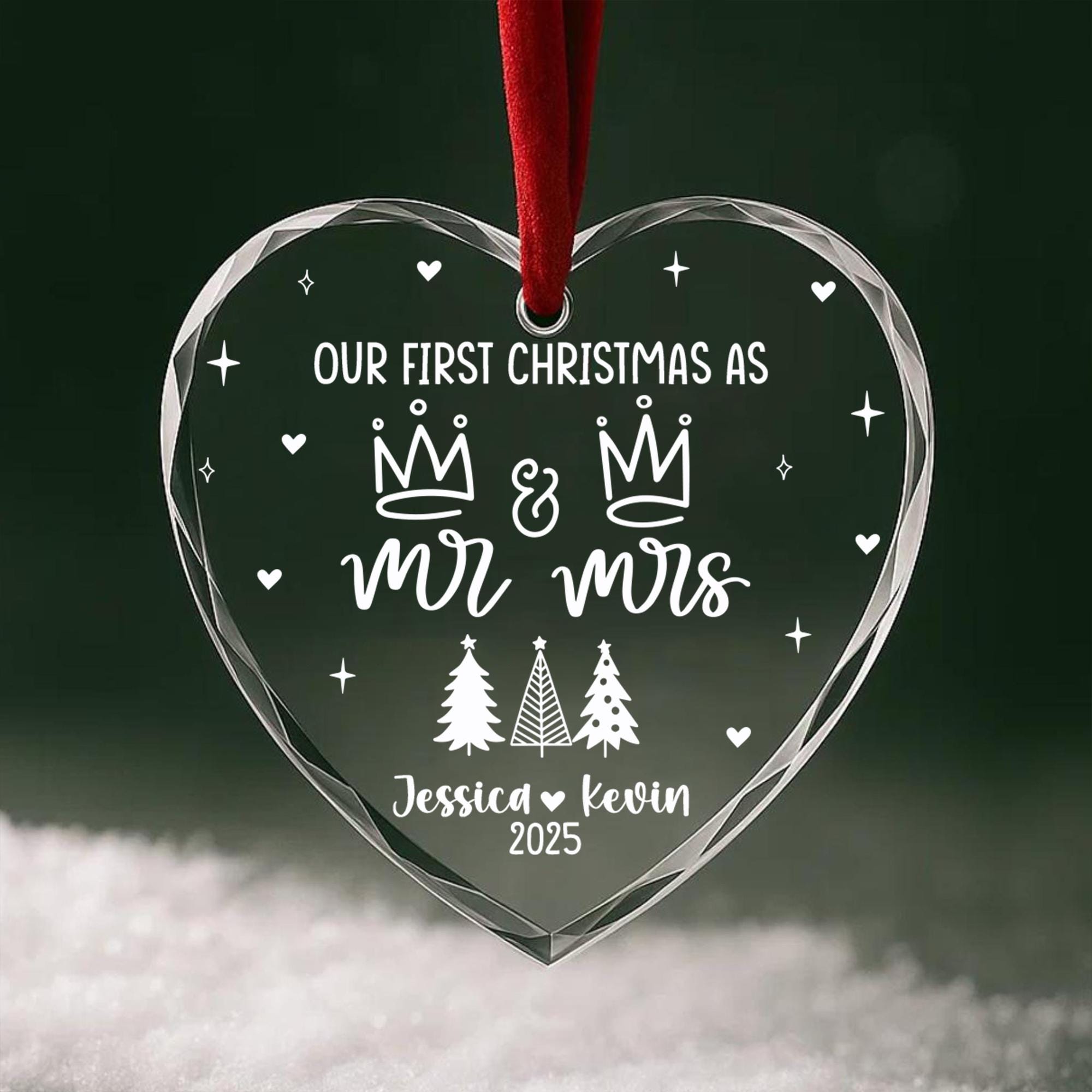 personalized-first-christmas-married-ornament-2025-custom-name-mrmrs-heart-decoration-newlywed-holiday-keepsake-wedding-gift-for-couples-6 Personalized First Christmas Married Ornament 2025, Custom Name Mr&Mrs Heart Decoration, Newlywed Holiday Keepsake, Wedding Gift for Couples - Image 6