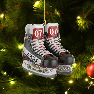 Personalized Hockey Ice Skates Ornament, Ice Hockey, Christmas Keepsake, Custom Sports Christmas Ornament, Xmas Decor, Hockey Player Gift - Image 5