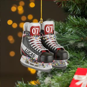 Personalized Hockey Ice Skates Ornament, Ice Hockey, Christmas Keepsake, Custom Sports Christmas Ornament, Xmas Decor, Hockey Player Gift - Image 6