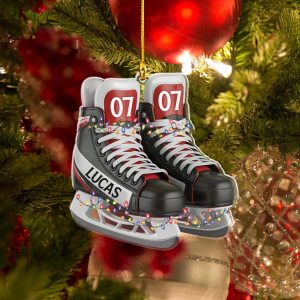 Personalized Hockey Ice Skates Ornament, Ice Hockey, Christmas Keepsake, Custom Sports Christmas Ornament, Xmas Decor, Hockey Player Gift - Image 7