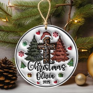 Personalized Jesus Christmas Ornament, Custom Christian Holiday Decoration, Religious Tree Ornament, Christian Ornament, Faith-Based Gift - Image 1