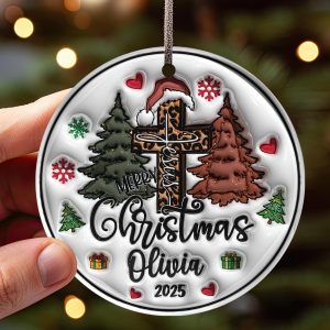 Personalized Jesus Christmas Ornament, Custom Christian Holiday Decoration, Religious Tree Ornament, Christian Ornament, Faith-Based Gift - Image 2