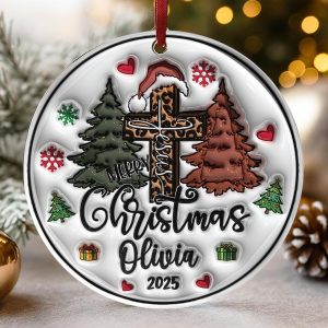 Personalized Jesus Christmas Ornament, Custom Christian Holiday Decoration, Religious Tree Ornament, Christian Ornament, Faith-Based Gift - Image 3
