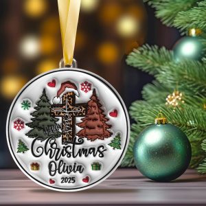 Personalized Jesus Christmas Ornament, Custom Christian Holiday Decoration, Religious Tree Ornament, Christian Ornament, Faith-Based Gift - Image 5