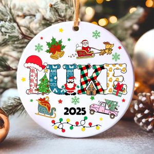 Personalized Kids Christmas Ornament 2025 • Custom Name Holiday Keepsake • Cute Santa, Reindeer, Snowman Xmas Tree Decoration Gift - Image 4