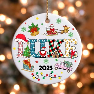 Personalized Kids Christmas Ornament 2025 • Custom Name Holiday Keepsake • Cute Santa, Reindeer, Snowman Xmas Tree Decoration Gift - Image 6