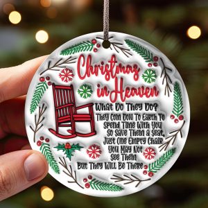 Personalized Memorial Christmas Ornament – Christmas in Heaven 3D Keepsake – In Loving Memory Gift for Loss of Loved One - Image 1