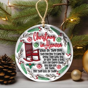 Personalized Memorial Christmas Ornament – Christmas in Heaven 3D Keepsake – In Loving Memory Gift for Loss of Loved One - Image 2