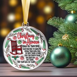 Personalized Memorial Christmas Ornament – Christmas in Heaven 3D Keepsake – In Loving Memory Gift for Loss of Loved One - Image 3
