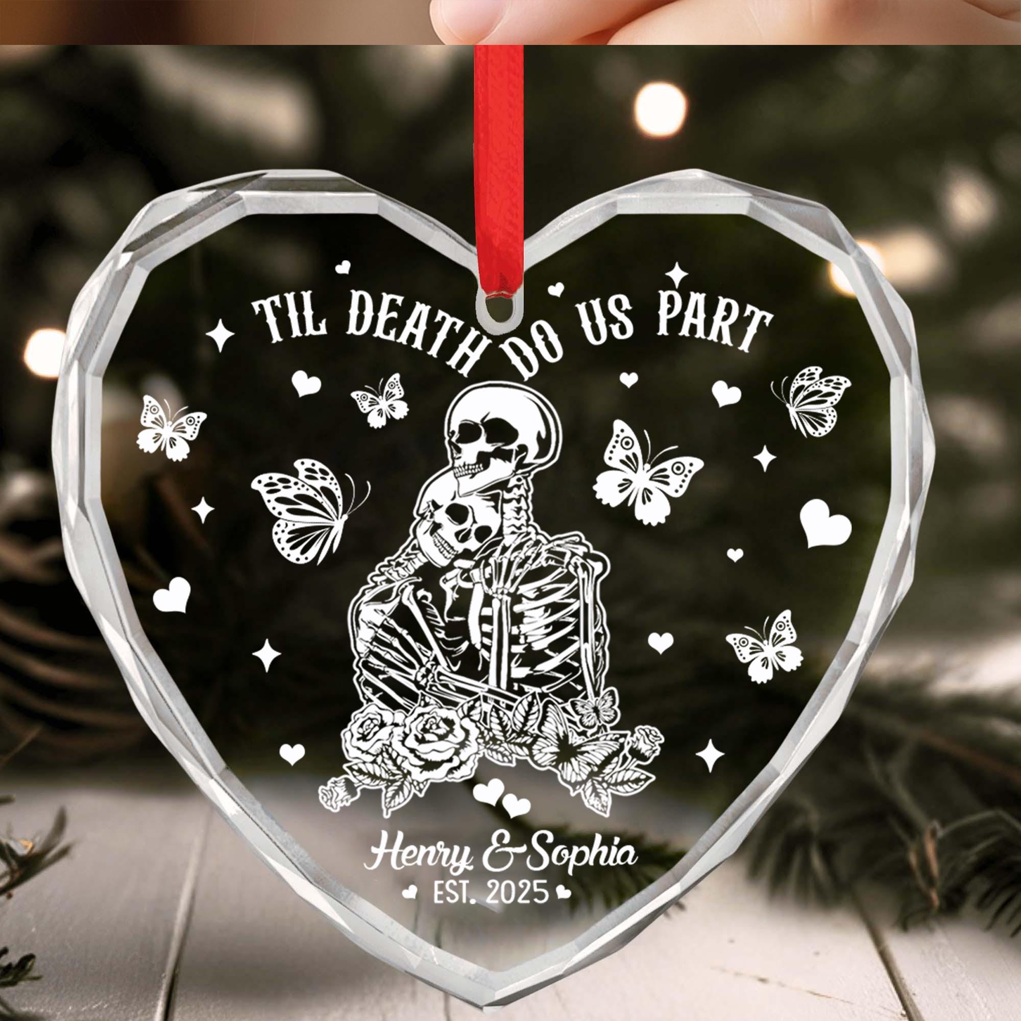 personalized-skeleton-couple-christmas-ornament-til-death-do-us-part-heart-keepsake-gothic-wedding-or-anniversary-gift-1 Personalized Skeleton Couple Christmas Ornament - Til Death Do Us Part Heart Keepsake | Gothic Wedding or Anniversary Gift - Image 1