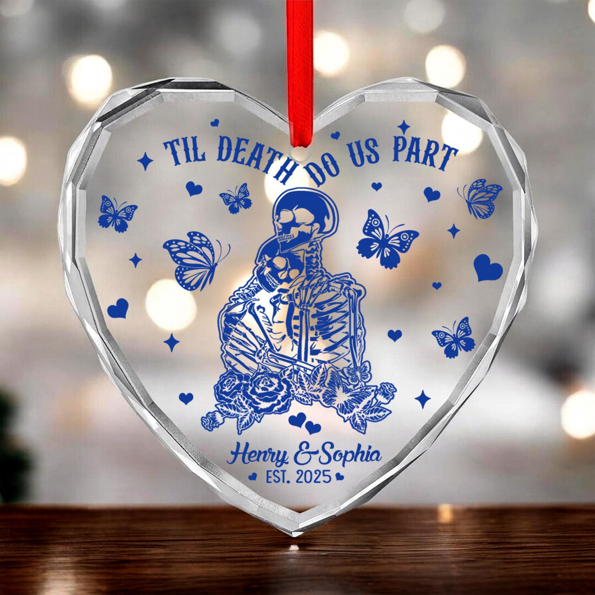 personalized-skeleton-couple-christmas-ornament-til-death-do-us-part-heart-keepsake-gothic-wedding-or-anniversary-gift-7 Personalized Skeleton Couple Christmas Ornament - Til Death Do Us Part Heart Keepsake | Gothic Wedding or Anniversary Gift - Image 7