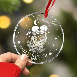 Personalized Skeleton Couple Lover Ornament - Til Death Do Us Part Keepsake | Gothic First Christmas Married Couples Custom Gift - Image 7