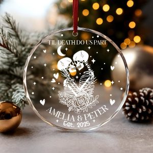 Personalized Skeleton Couple Lover Ornament - Til Death Do Us Part Keepsake | Gothic First Christmas Married Couples Custom Gift - Image 9