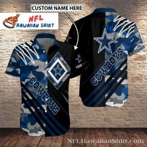 Blue Camo Dallas Cowboys Personalized Hawaiian Shirt
